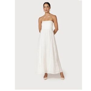 LUSANA “Talia” White Linen Maxi